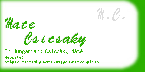 mate csicsaky business card